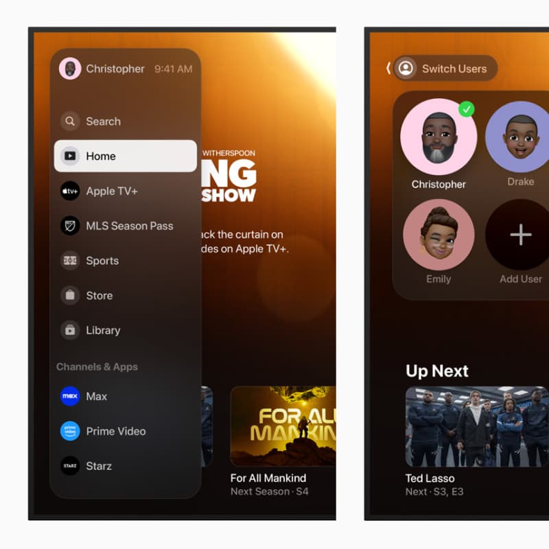 TV app's new navigation and user profiles