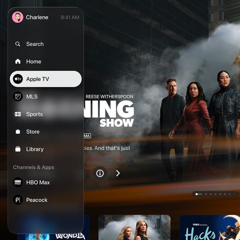 tvOS 26 features a new design with Liquid Glass